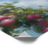 木の上の赤いリンゴの写真絵画 自然アート ポスター (角)