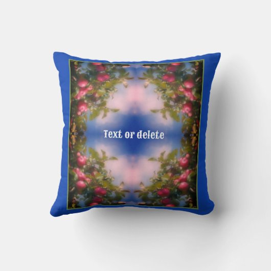 木の上の赤い絵画りんごパーソナライズされた クッション (裏面)