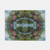 木の上の赤い絵画りんごパーソナライズされた ドアマット (正面)