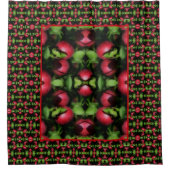 木の上の赤りんご自然抽象芸術 シャワーカーテン (正面)