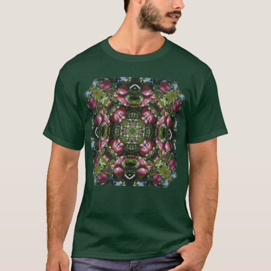 木の上の赤りんご 抽象画 ナチュラルアート Tシャツ (正面)