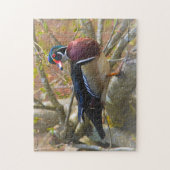 木の上の雄アヒル ジグソーパズル (縦)