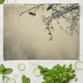 木の上の鳥 キッチンタオル (折り畳み)