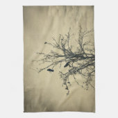木の上の鳥 キッチンタオル (縦)