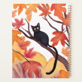 木の上の黒猫 | 秋 紅葉 おばけ かわいい プランナー手帳 (裏面)