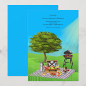 木の下でピクニック 招待状 (正面/裏面)