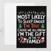 木の下で寝る可能性が最も高い 私はギフト 招待状 (正面/裏面)