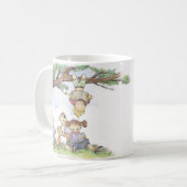 木の下で本を読む子供たち コーヒーマグカップ (正面左)