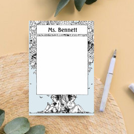 木の下で本を読む子供たち ポストイット