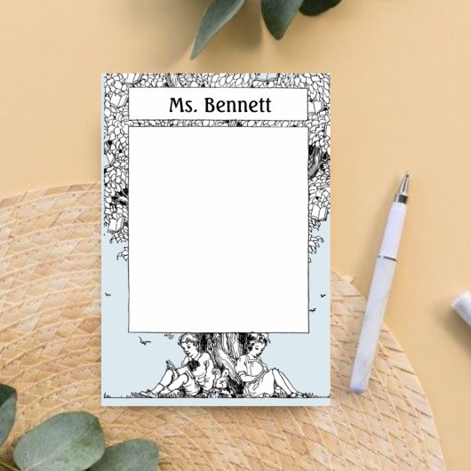 木の下で本を読む子供たち ポストイット