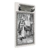 木の下で狼と話す額縁の赤い乗馬フード ミニクリップボード (アングル)