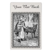 木の下で狼と話す額縁の赤い乗馬フード ミニクリップボード (裏面)