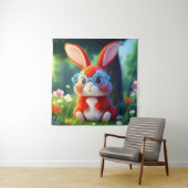 木の下にすわってかわいい赤うさぎ–75767 タペストリー (インサイチュ)