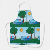 木の下に子どもがプールに入る エプロン (正面)