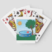 木の下に子どもがプールに入る トランプ (裏面)