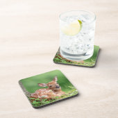 木の下に横たわる愛らしい子鹿 コースター (右側)