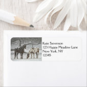 木の下に立つ雪の馬2 ラベル (インサイチュ)