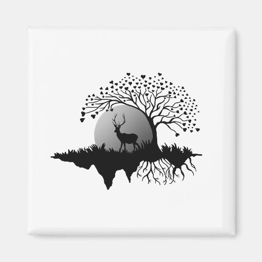 木の下に置き、満月の磁石 マグネット (正面)