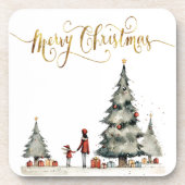 木の下のクリスマスプレゼント コースター (正面)
