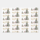 木の下のクリスマスプレゼント ラッピングペーパーシート (正面)