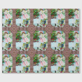 木の下の古いファッションクリスマス ラッピングペーパー (フラット)