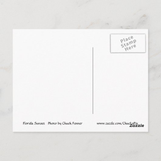 木の下の夕日 ポストカード (裏面)