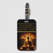 木の下の白熱［赤熱］光を放つ仏 ラゲッジタグ (正面縦)