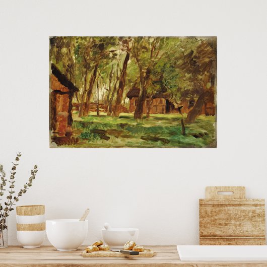 木の下の農家 ポスター (キッチン)