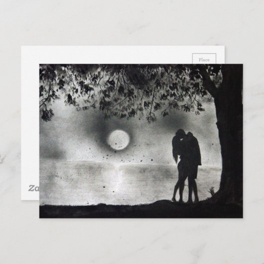 木の下キスをするの恋人 ポストカード (正面/裏面)