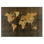 木の世界地図 カッティングボード (正面)
