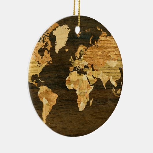 木の世界地図 セラミックオーナメント (右)