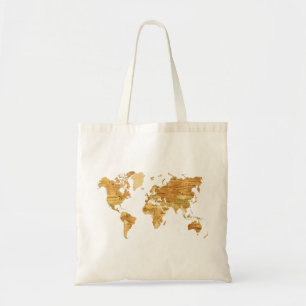 木の世界地図 トートバッグ