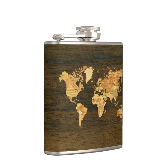 木の世界地図 フラスク (右)