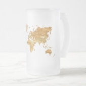 木の世界地図 フロストグラスビールジョッキ (正面右)