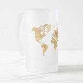 木の世界地図 フロストグラスビールジョッキ (正面左)