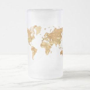 木の世界地図 フロストグラスビールジョッキ