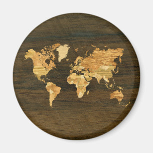 木の世界地図 マグネット