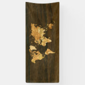 木の世界地図 横断幕 (縦)