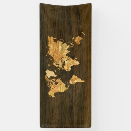 木の世界地図 横断幕 (縦)