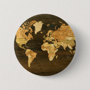 木の世界地図 缶バッジ