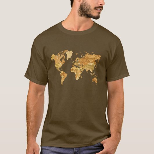 木の世界地図 Tシャツ (正面)