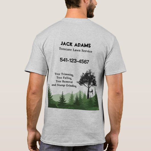 木の世話 造園サービス Tシャツ (裏面)