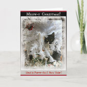 木の中からクリスマスの子猫のご挨拶 シーズンカード (正面)