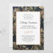 木の中でバーレッドフクロウWilliam Morrisスタイル 招待状 (裏面)