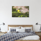 木の中のアメリカ人のゴールドフィンチの男性 キャンバスプリント (インサイチュ (寝室))