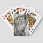 木の中のカモフラージュフクロウ トランプ (裏面)