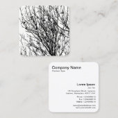 木の中のカモメたち – 黒と白 スクエア名刺 (正面/裏面)