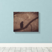 木の中のカラス キャンバスプリント (インサイチュ (ウッドフロア))