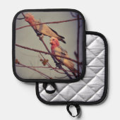 木の中のガラ鳥2 鍋敷き (正面/裏面)