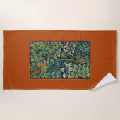 木の中のキジ鳥（ウィリアム・モリス著） ビーチタオル (正面)